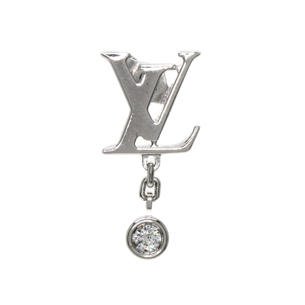 LOUIS VUITTON   earring Puss Ldylle Blossom LV Diamond Single K18 White Gold unisex