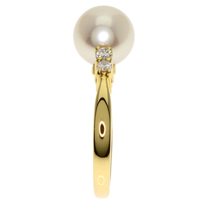 MIKIMOTO   Ring Akoya Pearl Pearl Diamond K18 Yellow Gold Ladies