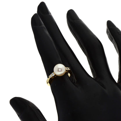 MIKIMOTO   Ring Akoya Pearl Pearl Diamond K18 Yellow Gold Ladies