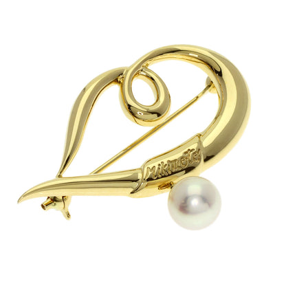 MIKIMOTO   Brooch Akoya pearl Pearl K18 Yellow Gold Ladies