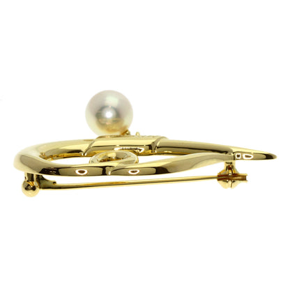 MIKIMOTO   Brooch Akoya pearl Pearl K18 Yellow Gold Ladies