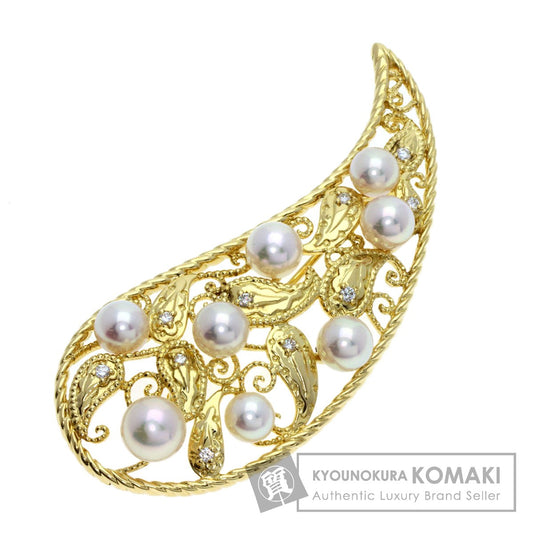 MIKIMOTO   Brooch Akoya Pearl Pearl Diamond K18 Yellow Gold Ladies