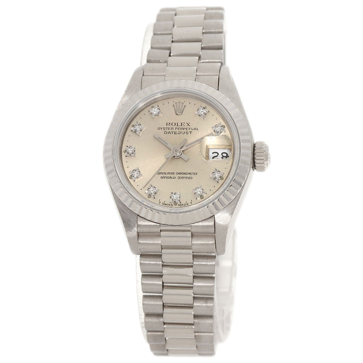 ROLEX Datejust 10P Diamond Maker Complete Watches 69179G K18 White Gold/K18 White Gold Ladies