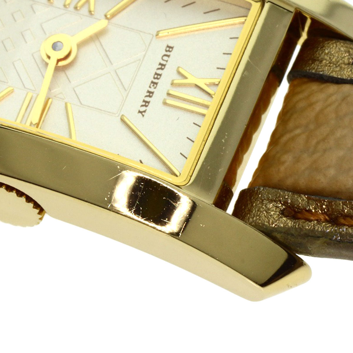 BURBERRY Square Watches BU1074 Gold Plated/Leather Ladies