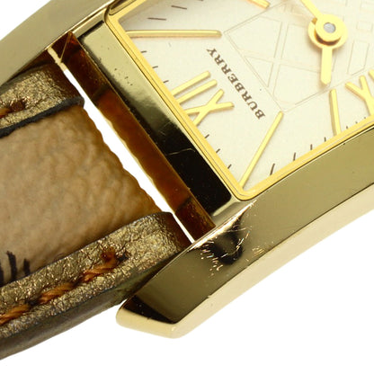 BURBERRY Square Watches BU1074 Gold Plated/Leather Ladies