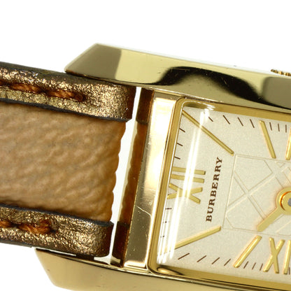 BURBERRY Square Watches BU1074 Gold Plated/Leather Ladies