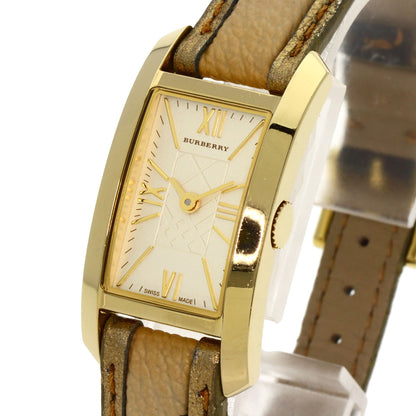 BURBERRY Square Watches BU1074 Gold Plated/Leather Ladies