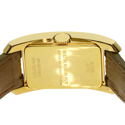 BURBERRY Square Watches BU1074 Gold Plated/Leather Ladies