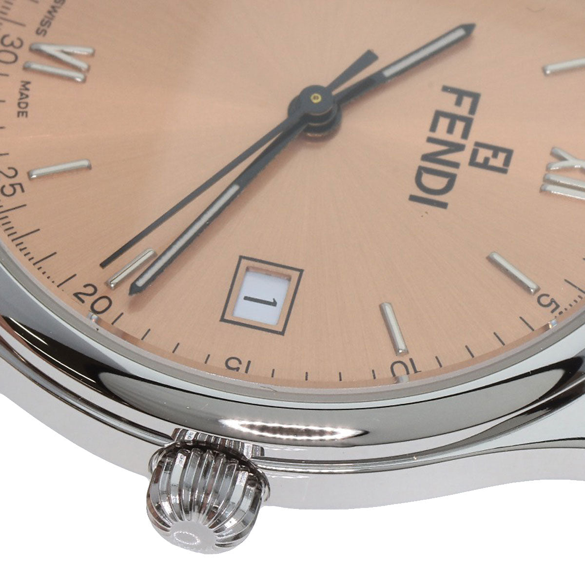 FENDI Round face Watches 210G Stainless Steel/Leather Ladies