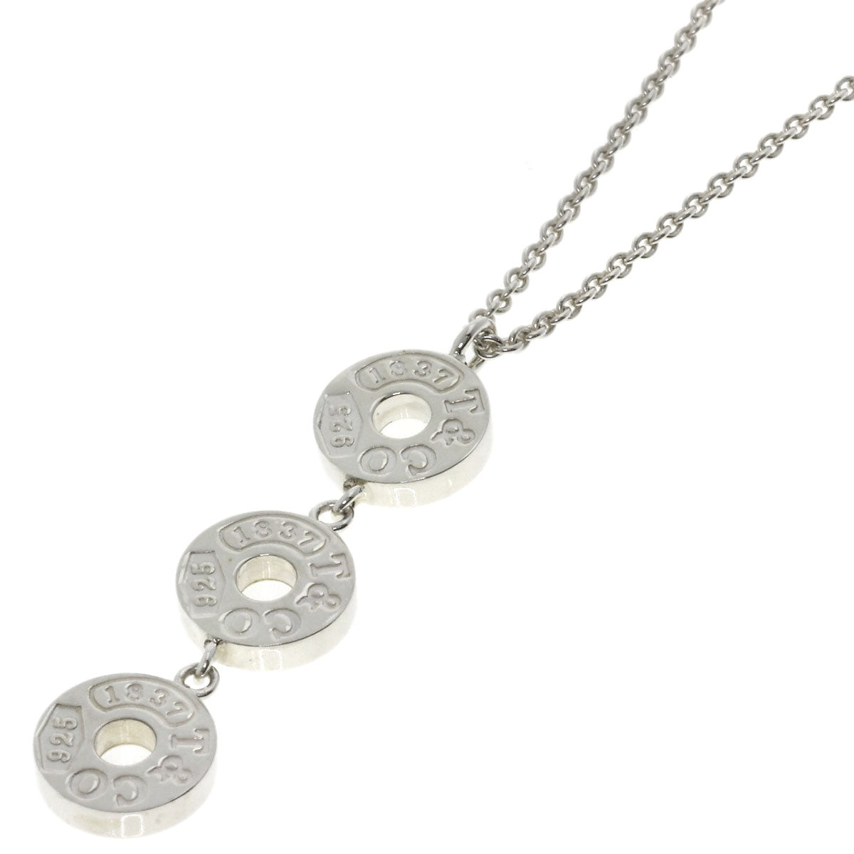 TIFFANY&Co.   Necklace three drop circle Silver Ladies