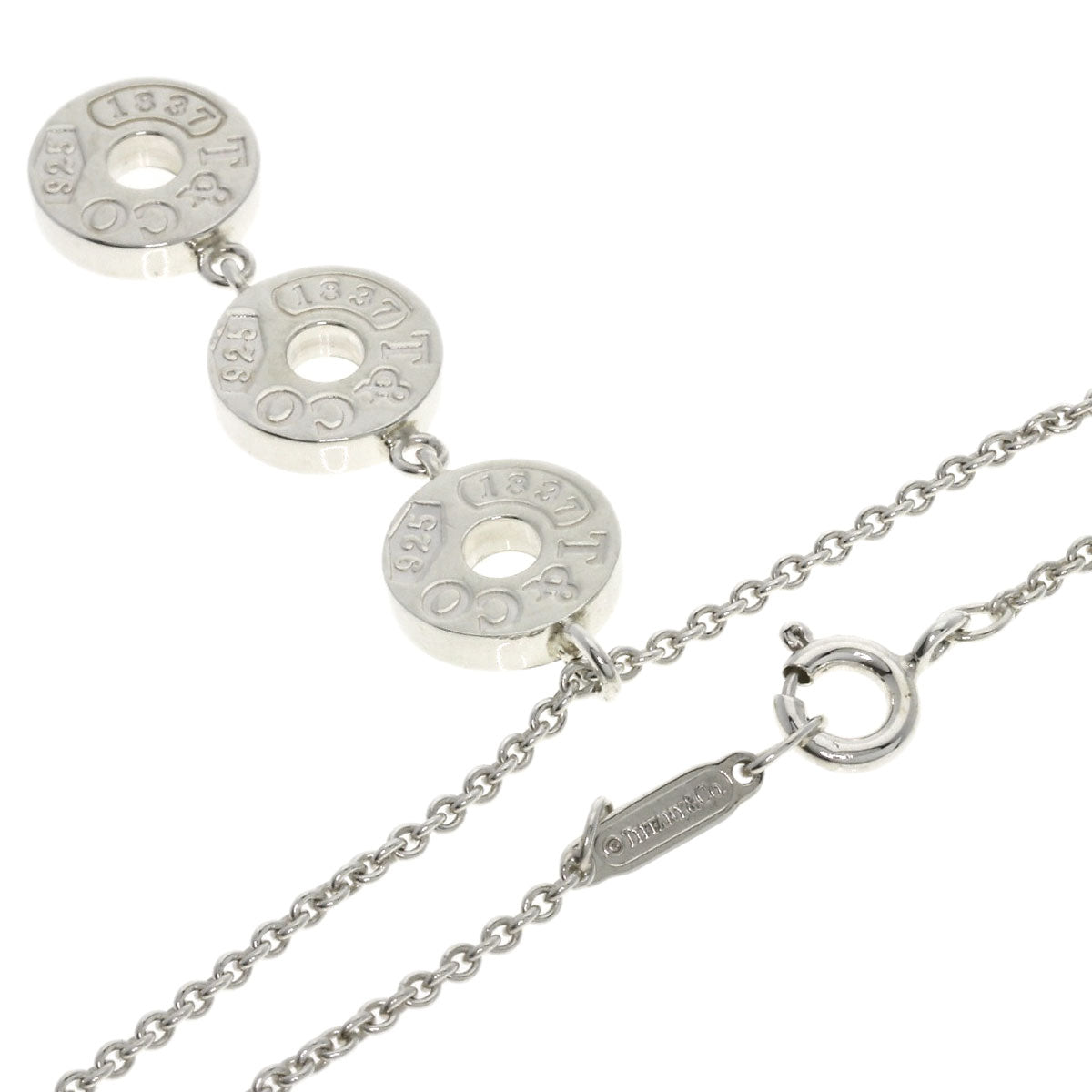 TIFFANY&Co.   Necklace three drop circle Silver Ladies