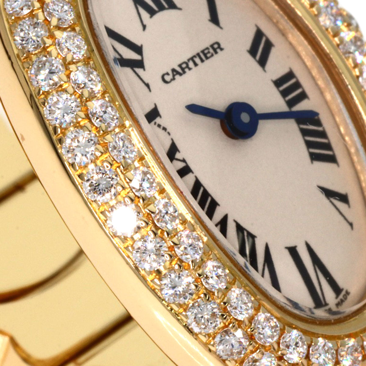 CARTIER Mini Baignoire BezelDiamond Watches WB5094D8 K18 Yellow Gold/18K Yellow Gold Ladies