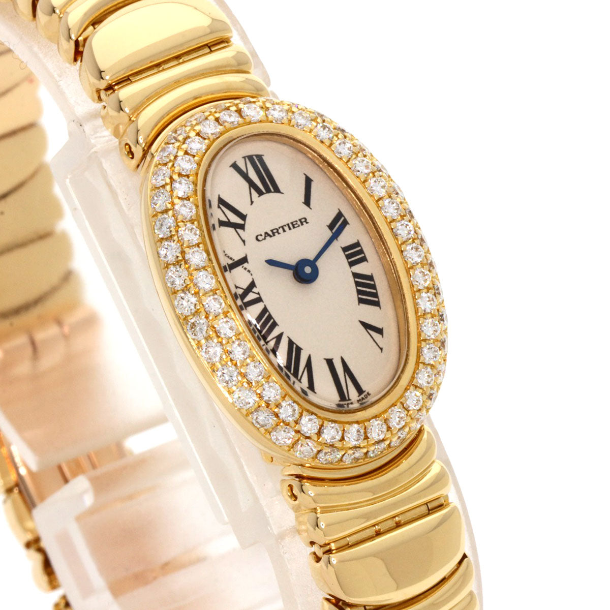 CARTIER Mini Baignoire BezelDiamond Watches WB5094D8 K18 Yellow Gold/18K Yellow Gold Ladies