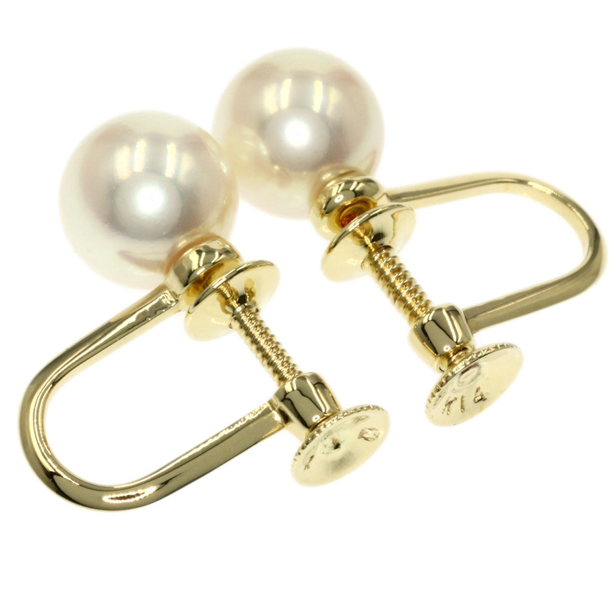 MIKIMOTO   Earring Pearl Pearl K14 Yellow Gold Ladies