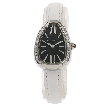 BVLGARI Serpenti BezelDiamond Watches SP32BSDL Stainless Steel/Leather Ladies