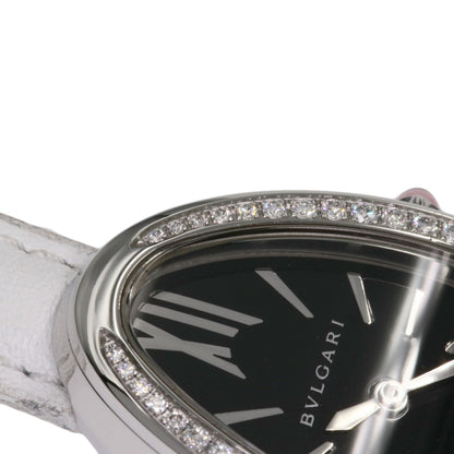 BVLGARI Serpenti BezelDiamond Watches SP32BSDL Stainless Steel/Leather Ladies