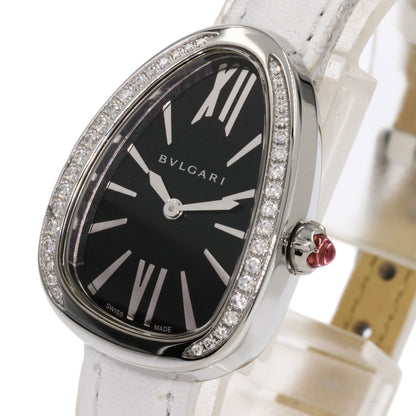 BVLGARI Serpenti BezelDiamond Watches SP32BSDL Stainless Steel/Leather Ladies