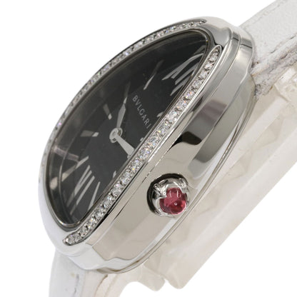 BVLGARI Serpenti BezelDiamond Watches SP32BSDL Stainless Steel/Leather Ladies