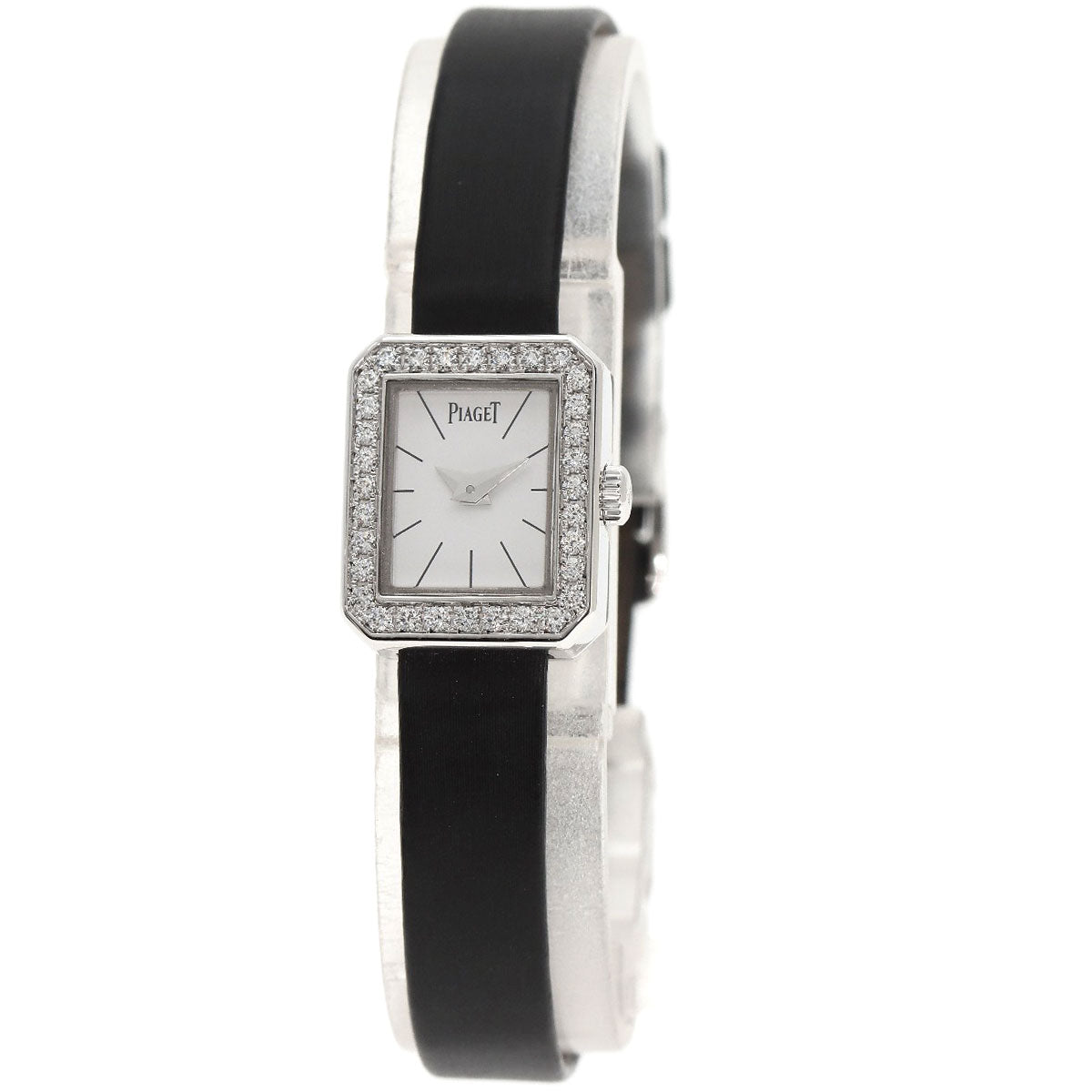 PIAGET Mini Protocol DiamondBezel Watches G0A34502 P10691 K18 White Gold/Leather Ladies