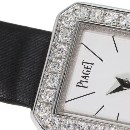 PIAGET Mini Protocol DiamondBezel Watches G0A34502 P10691 K18 White Gold/Leather Ladies