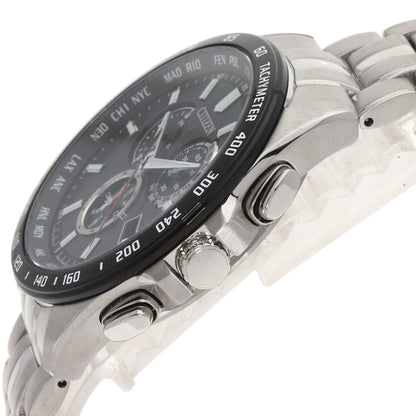 CITIZEN Eco Drive World Time Chronograph Watches CB5874-90E Stainless Steel/Stainless Steel mens