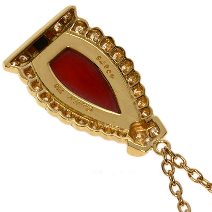 CARTIER   Necklace Antique Coral Onyx Smoky Quartz Diamond K18 Yellow Gold Ladies