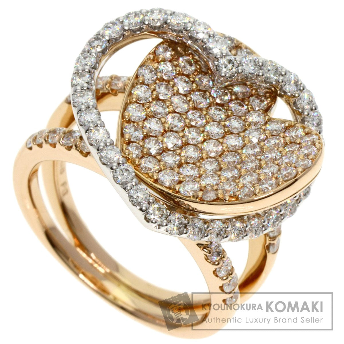 Ponte Vecchio   Ring Heart Diamond K18 Pink Gold K18 White GoldLadies