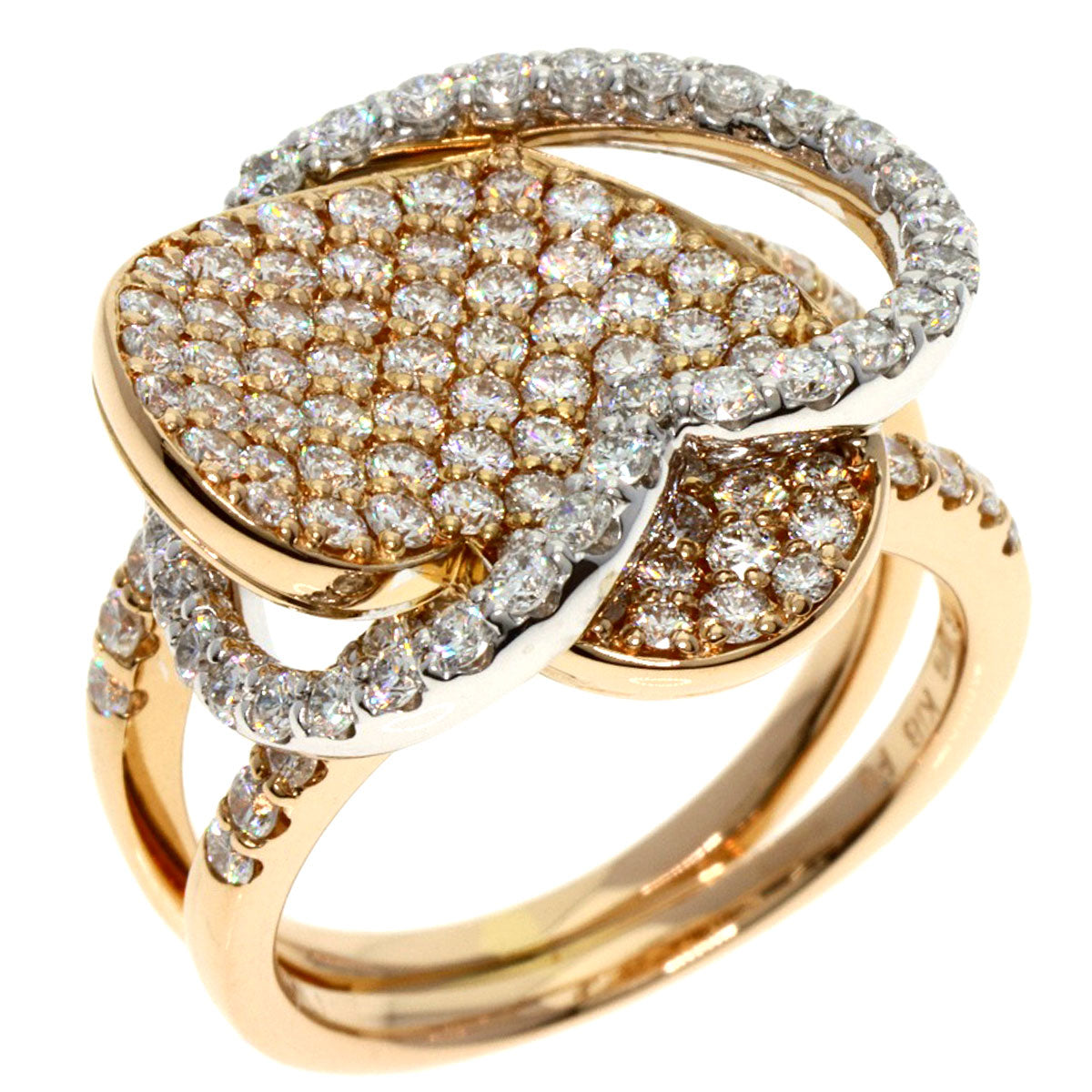 Ponte Vecchio   Ring Heart Diamond K18 Pink Gold K18 White GoldLadies