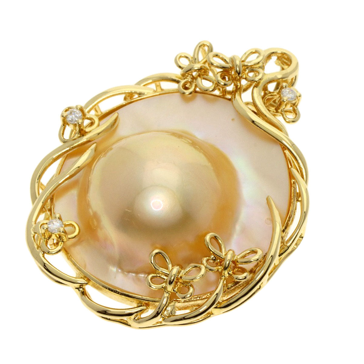 Mabe Pearl Pearl Pendant top K18 Yellow Gold  8.4g　Ladies