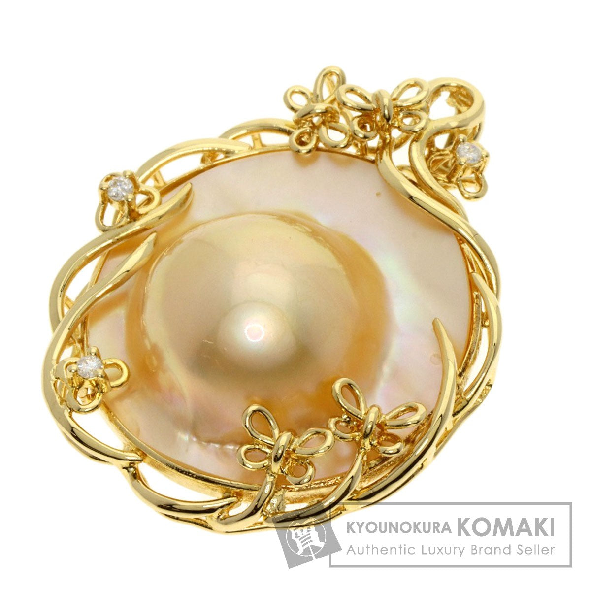 Mabe Pearl Pearl Pendant top K18 Yellow Gold  8.4g　Ladies