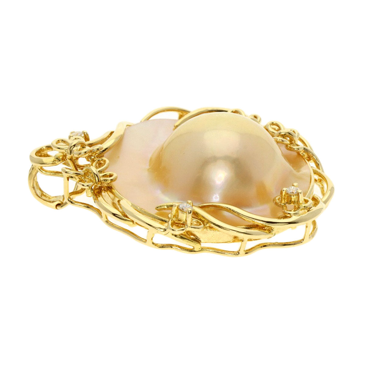 Mabe Pearl Pearl Pendant top K18 Yellow Gold  8.4g　Ladies