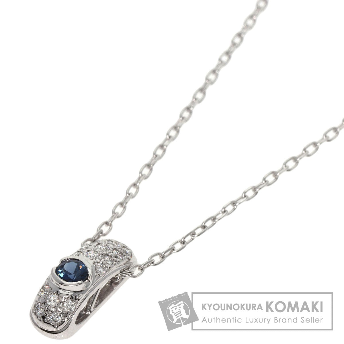 MIKIMOTO   Necklace Sapphire Diamond K18 White Gold Ladies