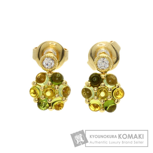 MIKIMOTO   earring Tourmaline Diamond K18 Yellow Gold Ladies