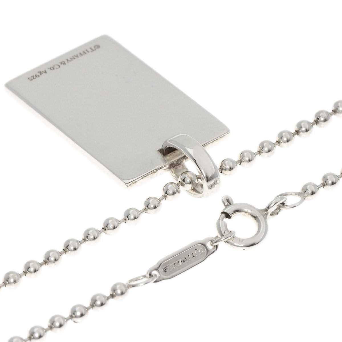 TIFFANY&Co.   Necklace Square plate Silver Ladies