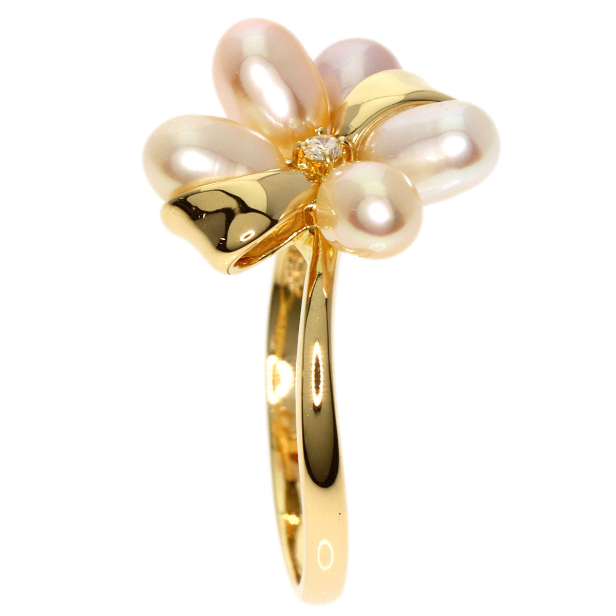 TASAKI   Ring Freshwater Pearl Pearl Diamond K18 Yellow Gold Ladies