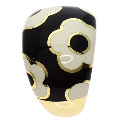 Ponte Vecchio   Ring Enamel Flower K18 Yellow Gold Ladies