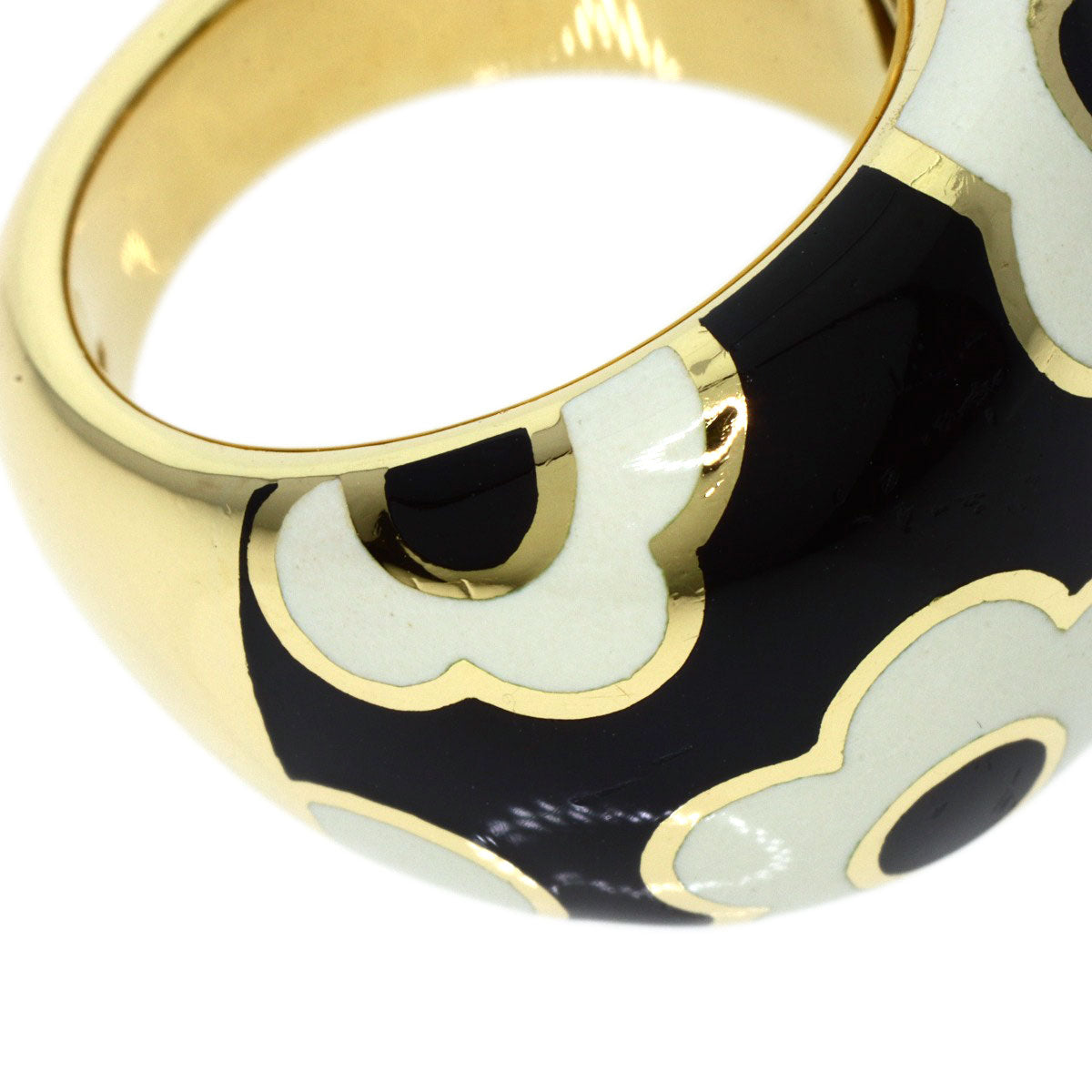 Ponte Vecchio   Ring Enamel Flower K18 Yellow Gold Ladies