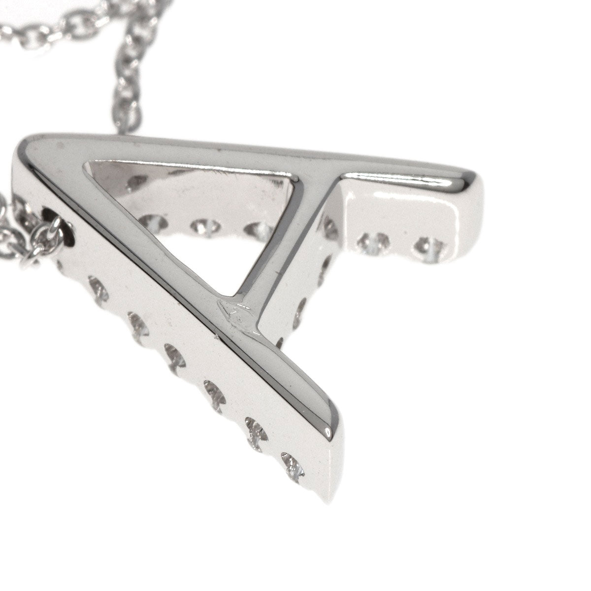 Ponte Vecchio   Necklace Initials A Diamond K18 White Gold Ladies