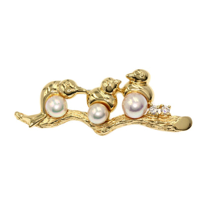 Ponte Vecchio   Brooch Bird Motif Bird Pearl Pearl K18 Yellow Gold Ladies