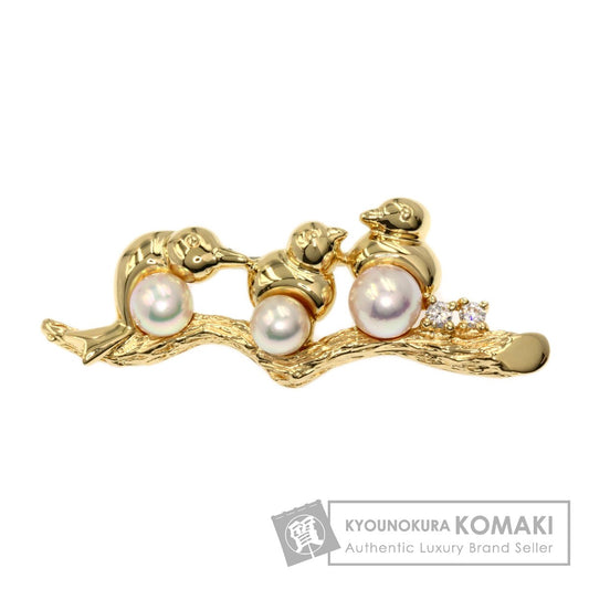 Ponte Vecchio   Brooch Bird Motif Bird Pearl Pearl K18 Yellow Gold Ladies