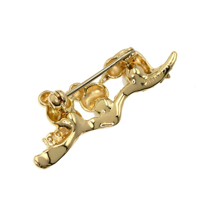 Ponte Vecchio   Brooch Bird Motif Bird Pearl Pearl K18 Yellow Gold Ladies