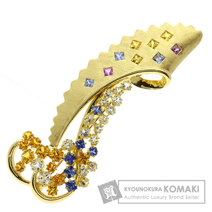 Jeunet   Brooch sapphire K18 Yellow Gold Ladies