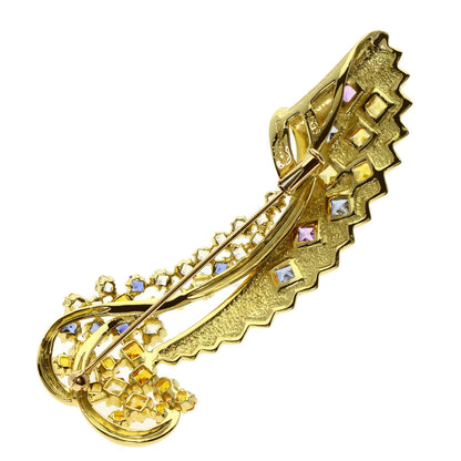 Jeunet   Brooch sapphire K18 Yellow Gold Ladies