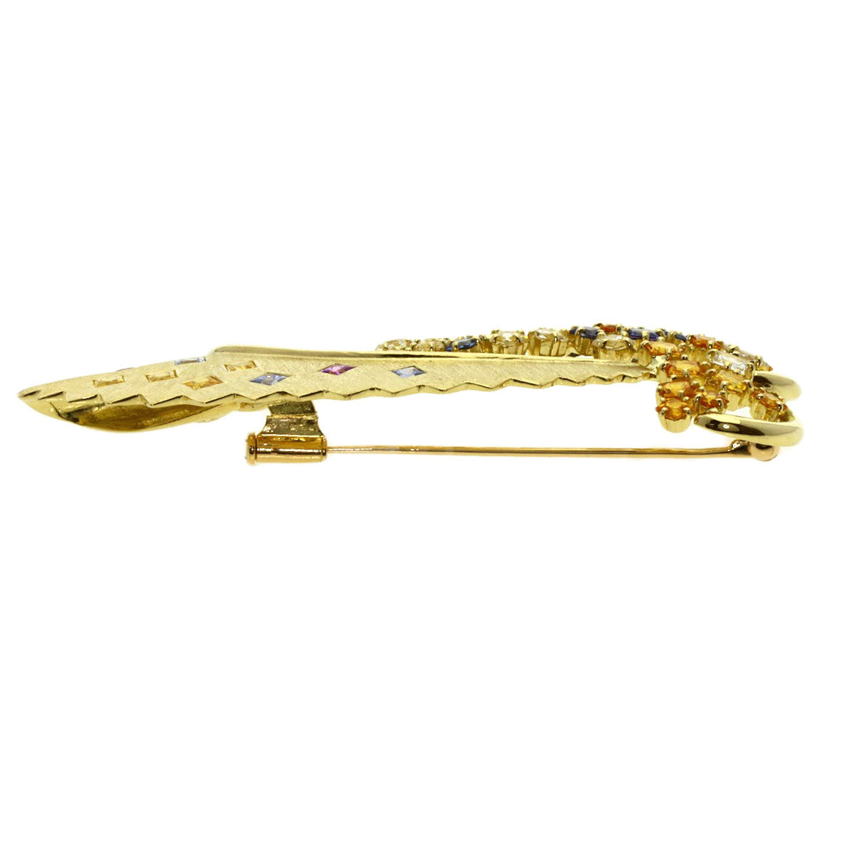 Jeunet   Brooch sapphire K18 Yellow Gold Ladies