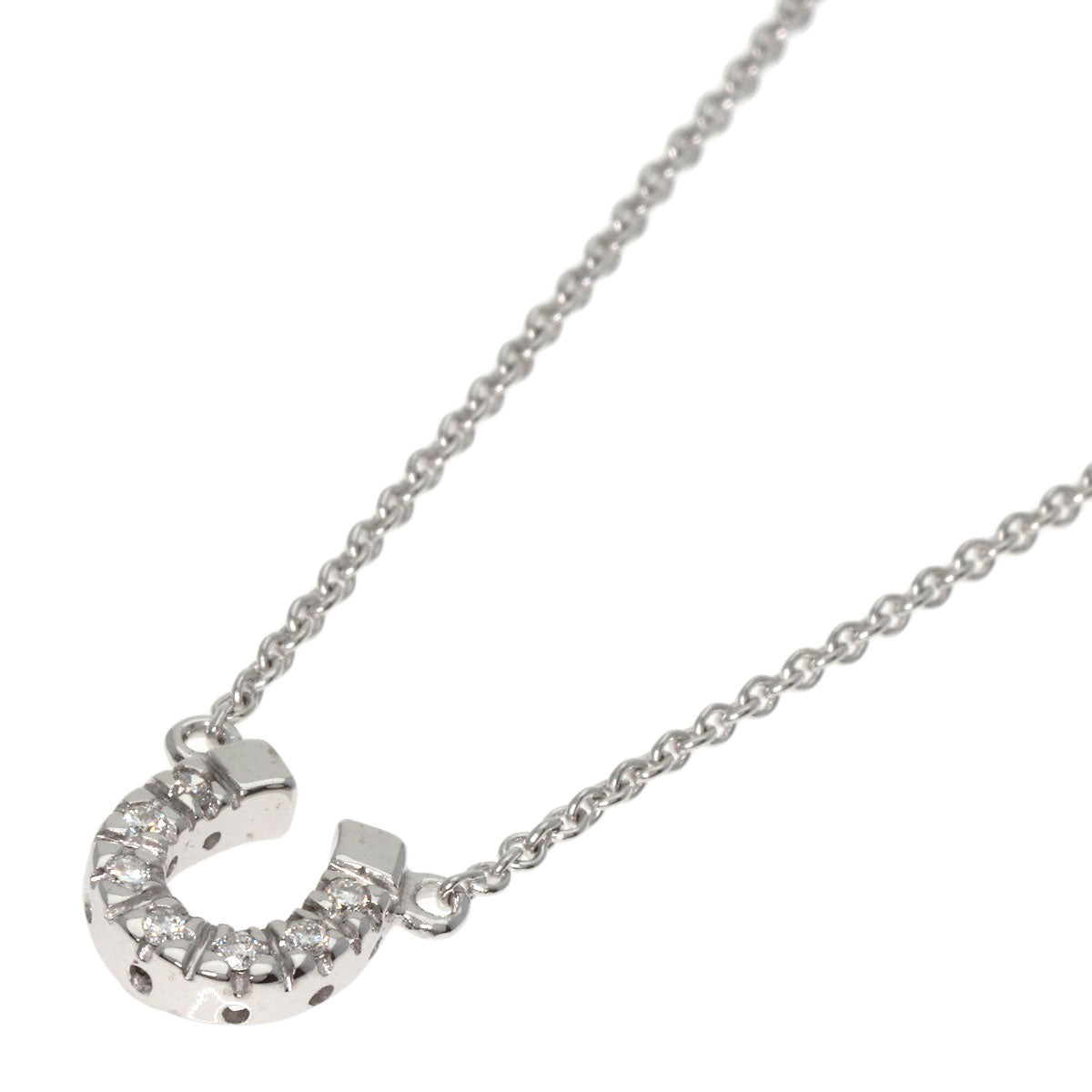 STAR JEWELRY   Necklace Horseshoe Diamond K18 White Gold Ladies