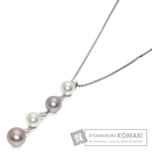 TASAKI   Necklace FreshwaterPearl Diamond K18 White Gold Ladies