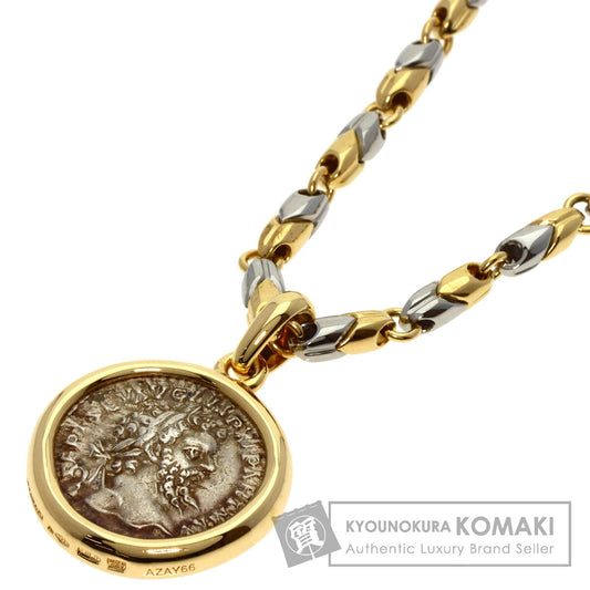 BVLGARI   Necklace Monete antique coin K18 Yellow Gold Stainless SteelLadies