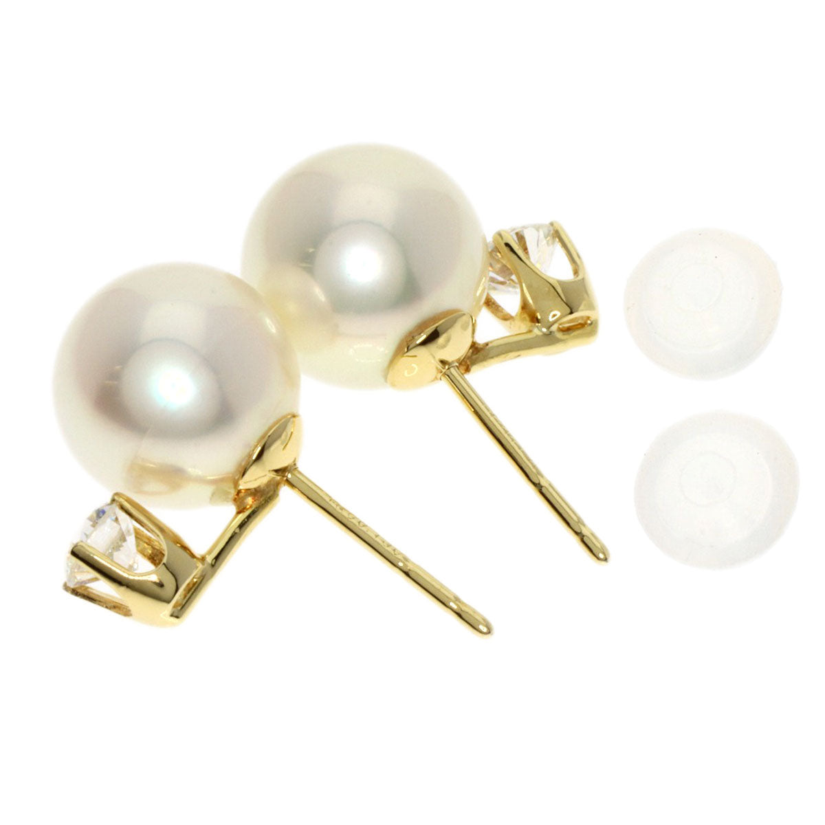 TIFFANY&Co.   earring Pearl Pearl Diamond K18 Yellow Gold Ladies