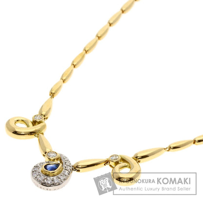 GHERARDINI   Necklace Sapphire Diamond Platinum PT900 18K Yellow GoldLadies