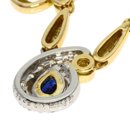 GHERARDINI   Necklace Sapphire Diamond Platinum PT900 18K Yellow GoldLadies